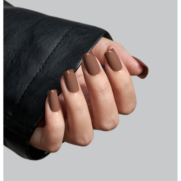 BTArtboxNails BROWNcolor – Press-On Square Nails – Soft Gel – Reusable – New - Picture 3 of 3